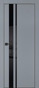 Межкомнатная дверь PX-16 черная кромка с 4-х ст. Серый матовый